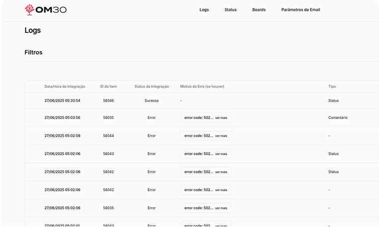 Tela sistema de cobrança